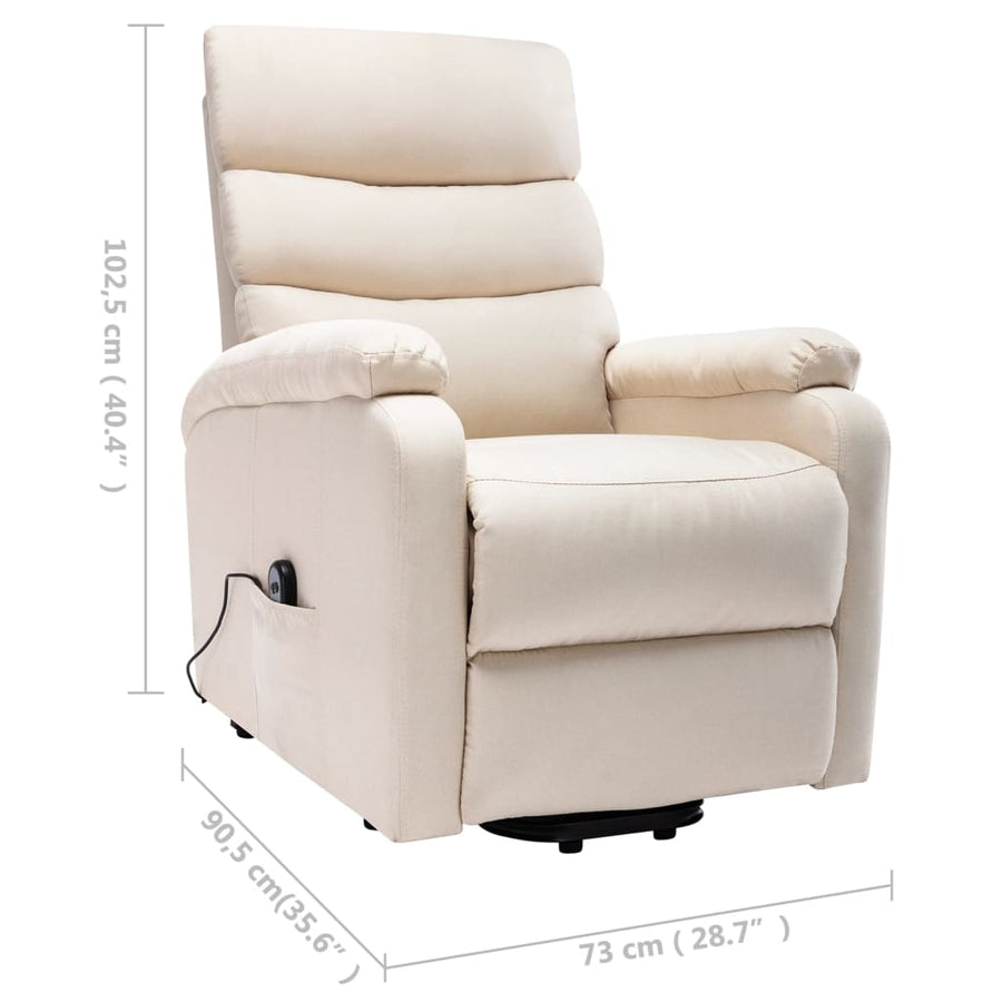 Sta-op-massagestoel stof crèmekleurig