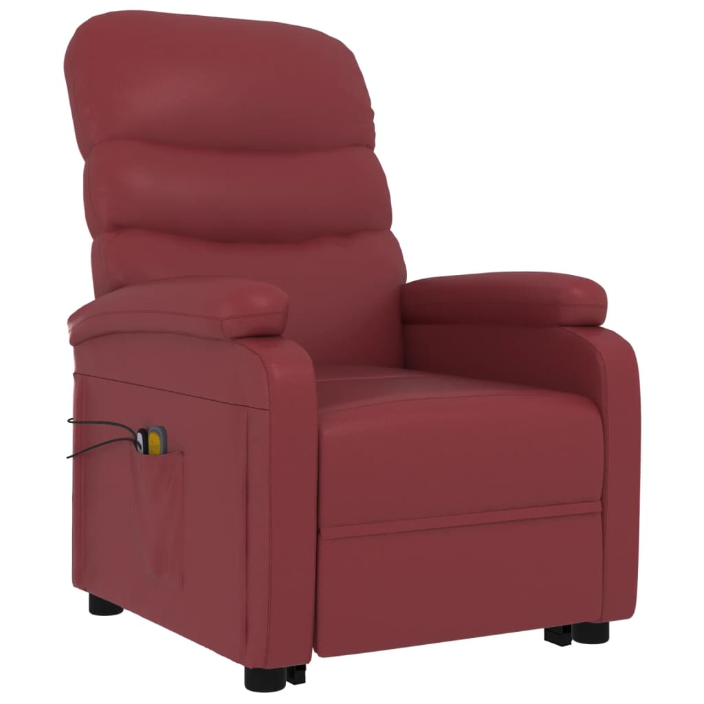 Sta-op-massagestoel kunstleer wijnrood