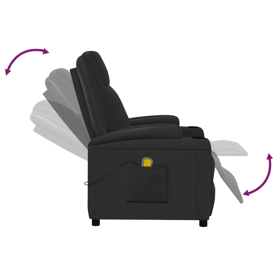 Massagestoel kunstleer zwart
