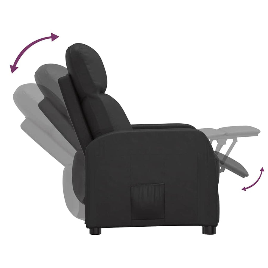 Fauteuil verstelbaar kunstleer zwart