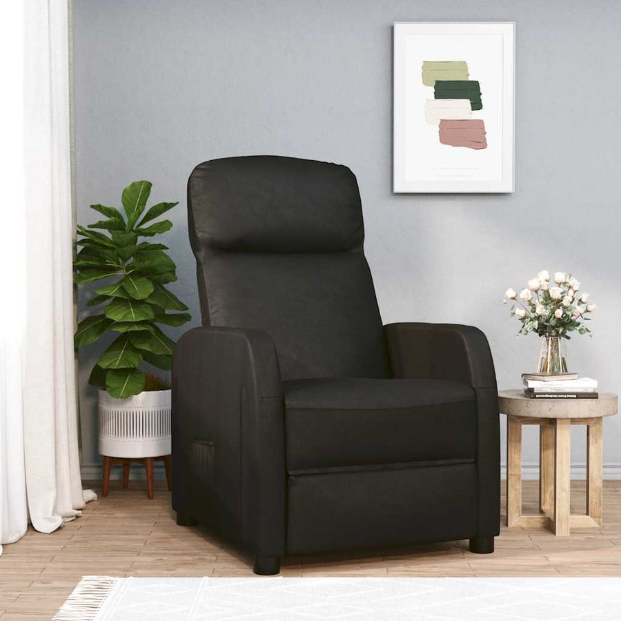 Fauteuil verstelbaar kunstleer zwart