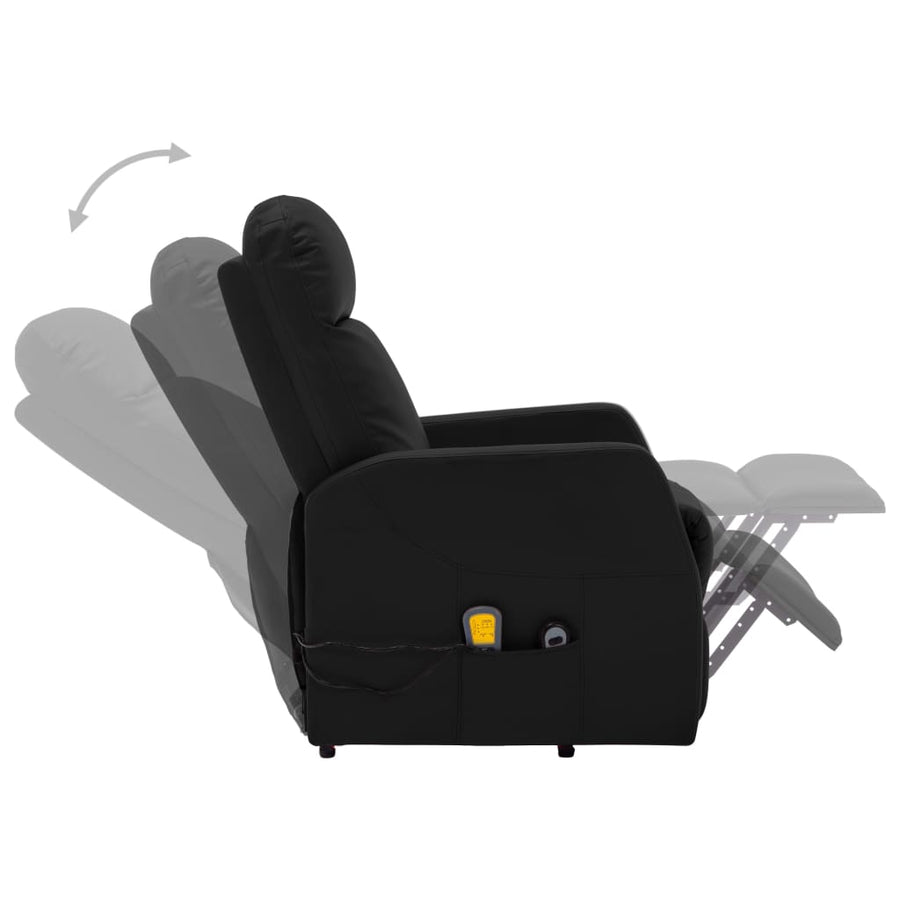 Sta-op-massagestoel kunstleer zwart