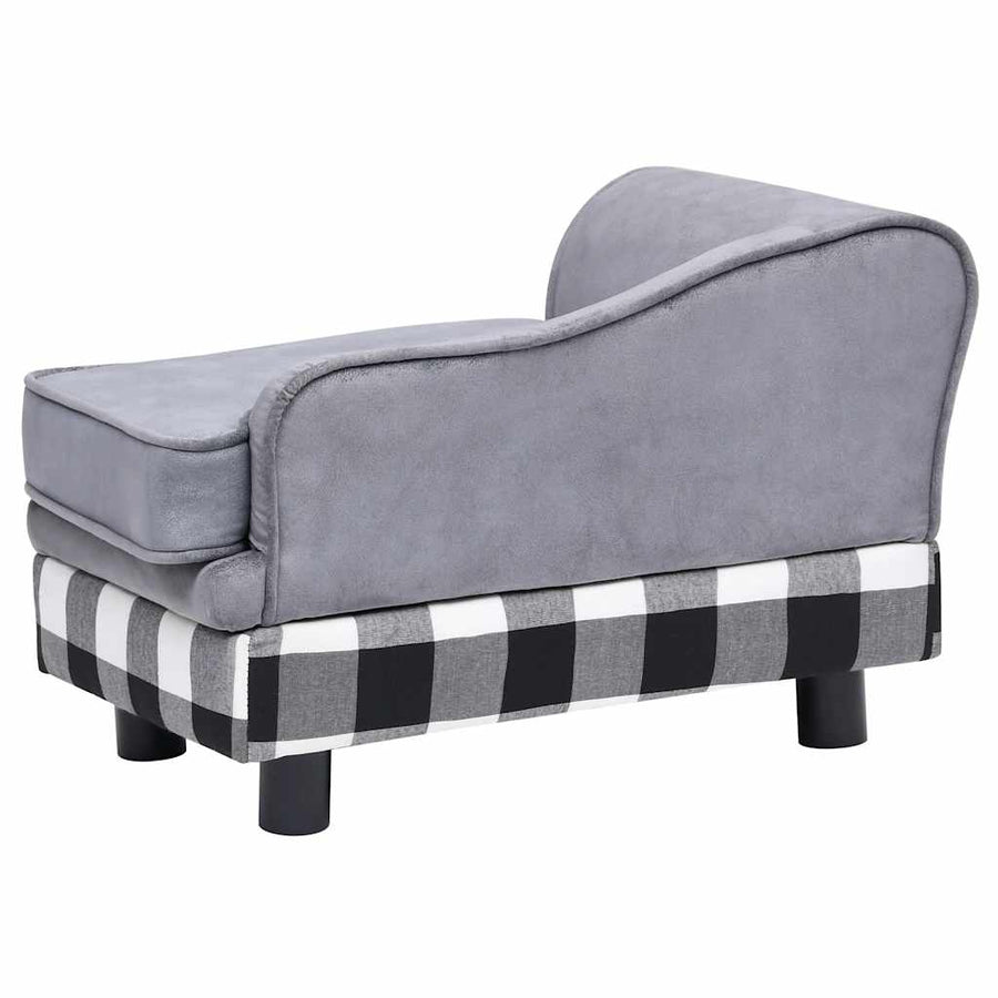 Hondenbank 57x34x36 cm pluche grijs
