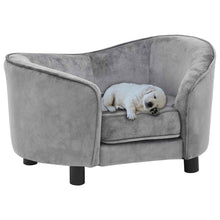 Hondenbank 69x49x40 cm pluche grijs