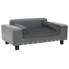 Dog sofa 81x43x31 cm plush and artificial leather grey