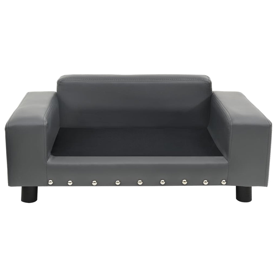 Hondenbank 81X43X31 Cm Pluche En Kunstleer Grijs
