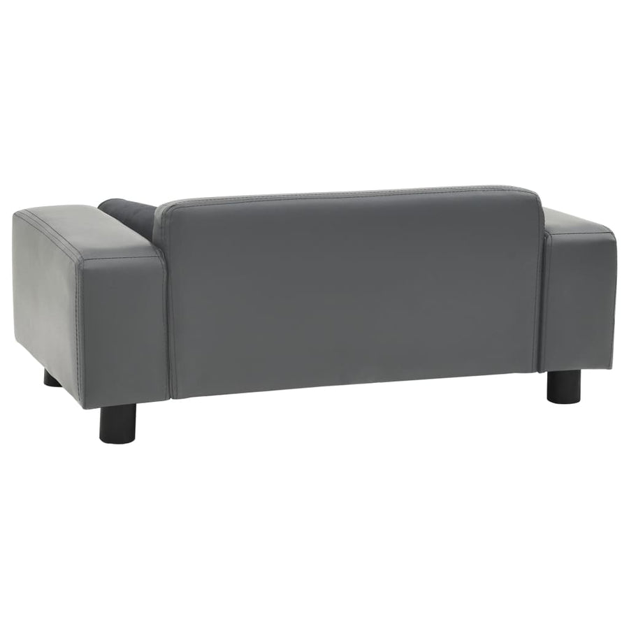 Hondenbank 81X43X31 Cm Pluche En Kunstleer Grijs