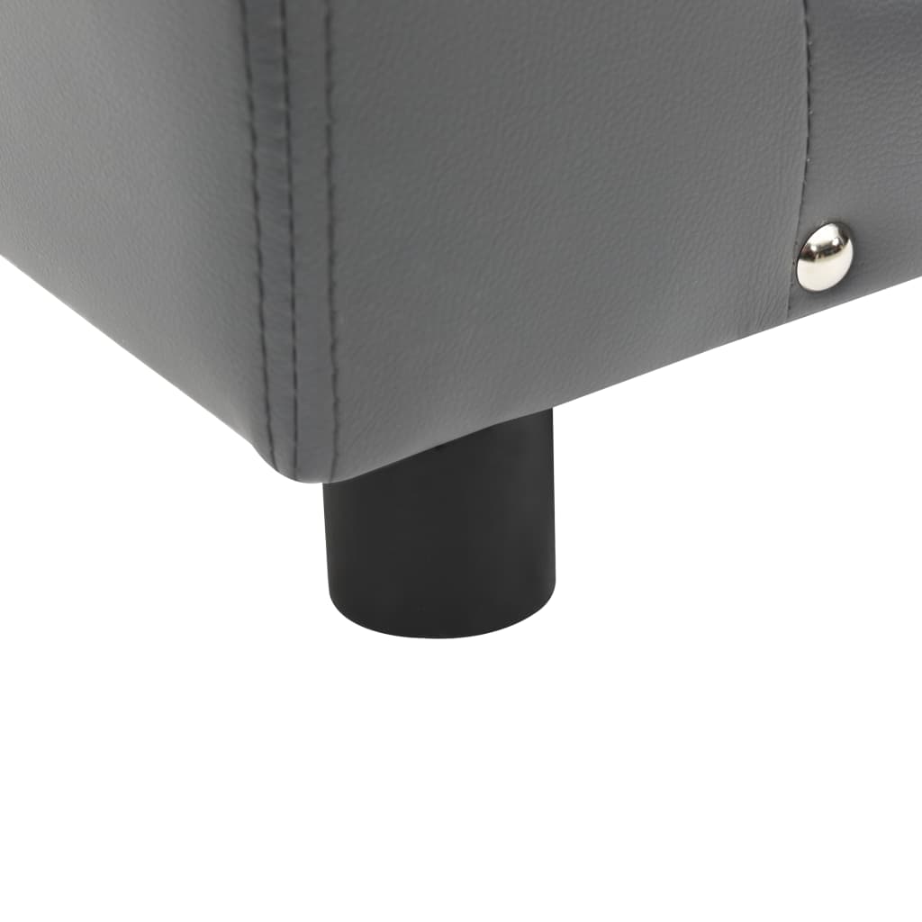 Hondenbank 81X43X31 Cm Pluche En Kunstleer Grijs