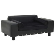 Hondenbank 81x43x31 cm zwart pluche