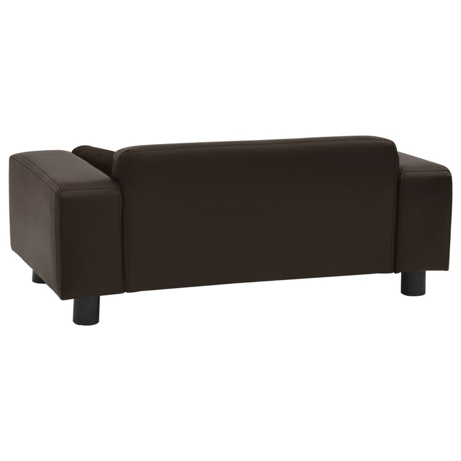 Hondenbank 81x43x31 cm pluche en kunstleer bruin Bruin