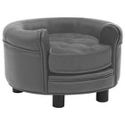 Dog sofa 48x48x32 cm plush and faux leather grey