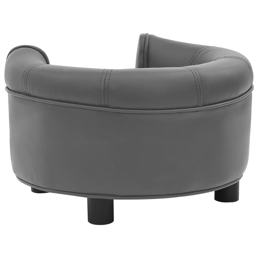 Hondenbank 48X48X32 Cm Pluche En Kunstleer Grijs