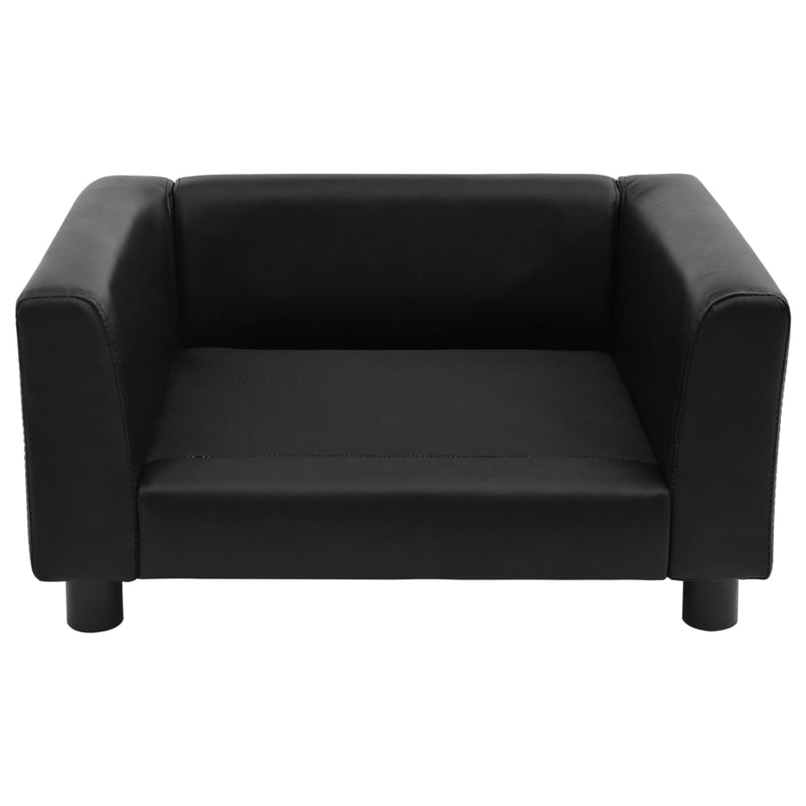 Hondenbank 60X43X30 Cm Pluche En Kunstleer Zwart