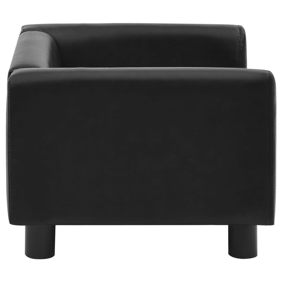 Hondenbank 60X43X30 Cm Pluche En Kunstleer Zwart