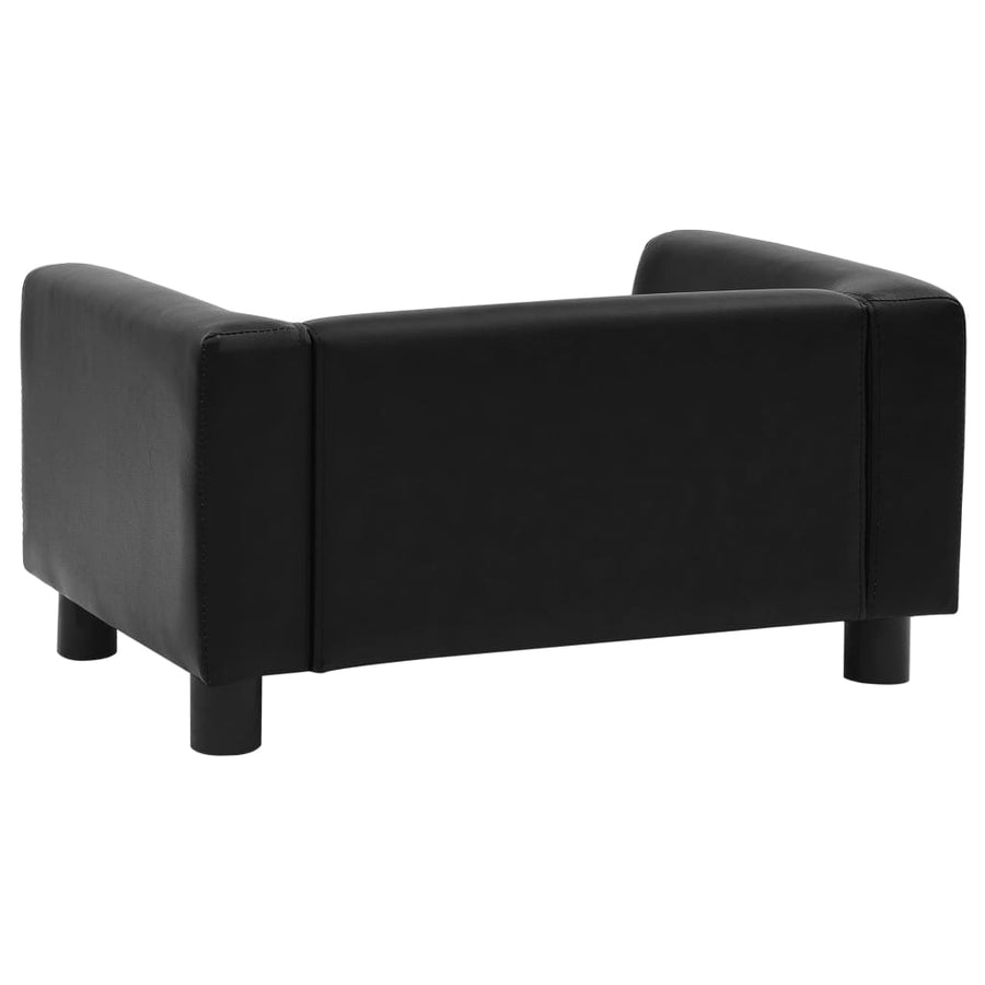 Hondenbank 60X43X30 Cm Pluche En Kunstleer Zwart