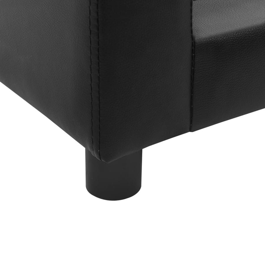 Hondenbank 60X43X30 Cm Pluche En Kunstleer Zwart