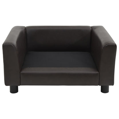 Hondenbank 60X43X30 Cm Pluche En Kunstleer Bruin