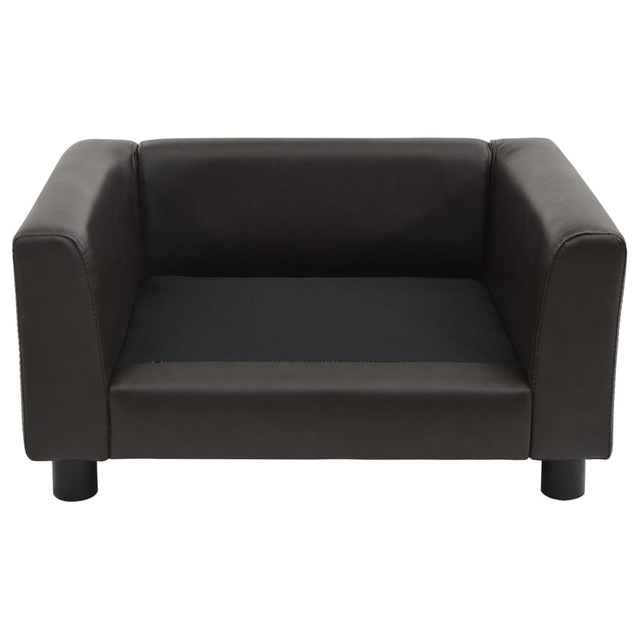 Hondenbank 60X43X30 Cm Pluche En Kunstleer Bruin