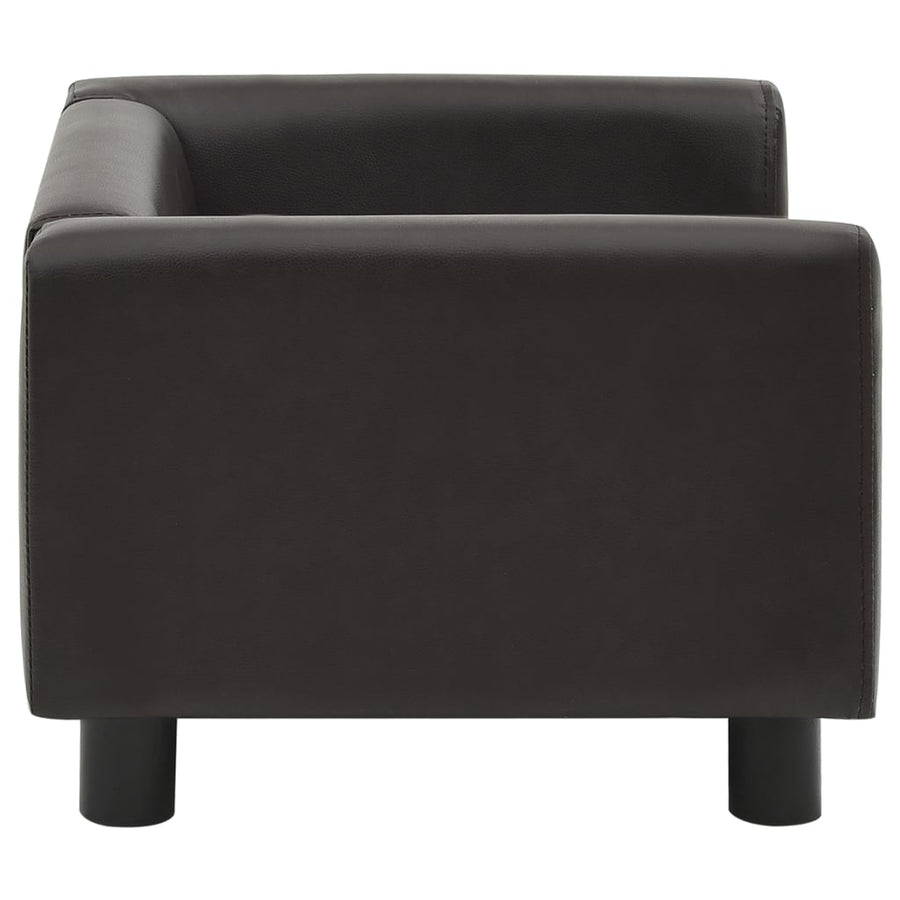Hondenbank 60X43X30 Cm Pluche En Kunstleer Bruin