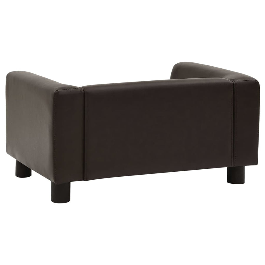 Hondenbank 60X43X30 Cm Pluche En Kunstleer Bruin