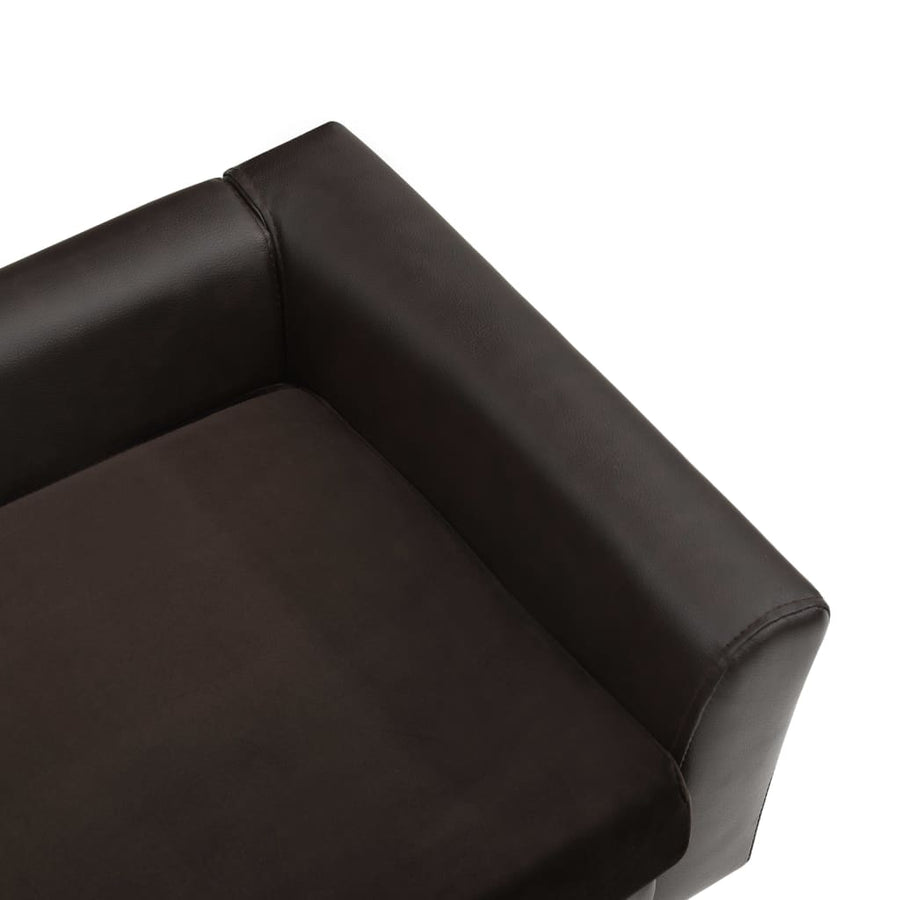 Hondenbank 60X43X30 Cm Pluche En Kunstleer Bruin
