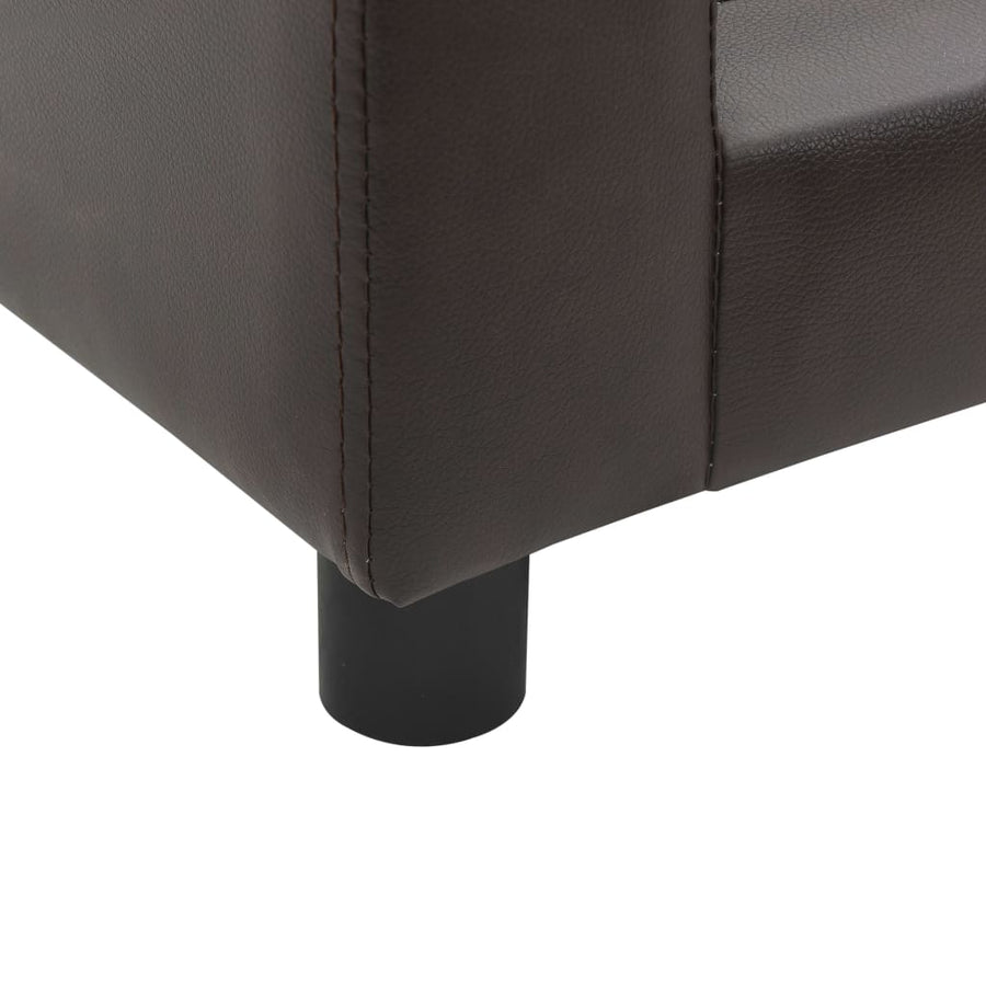 Hondenbank 60X43X30 Cm Pluche En Kunstleer Bruin