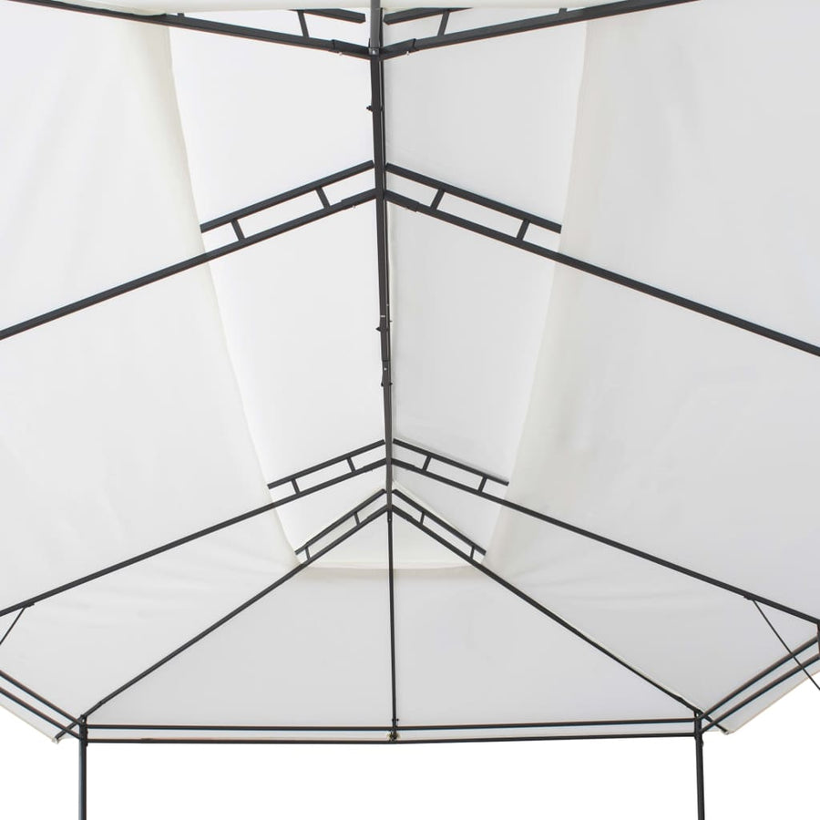 Prieel Met Gordijnen 180G/M² 600X298X270 Cm Wit
