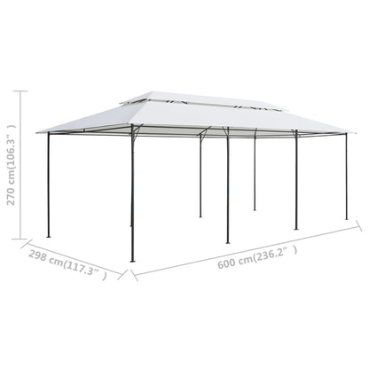 Prieel Met Gordijnen 180G/M² 600X298X270 Cm Wit