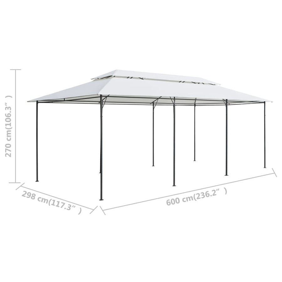Prieel Met Gordijnen 180G/M² 600X298X270 Cm Wit