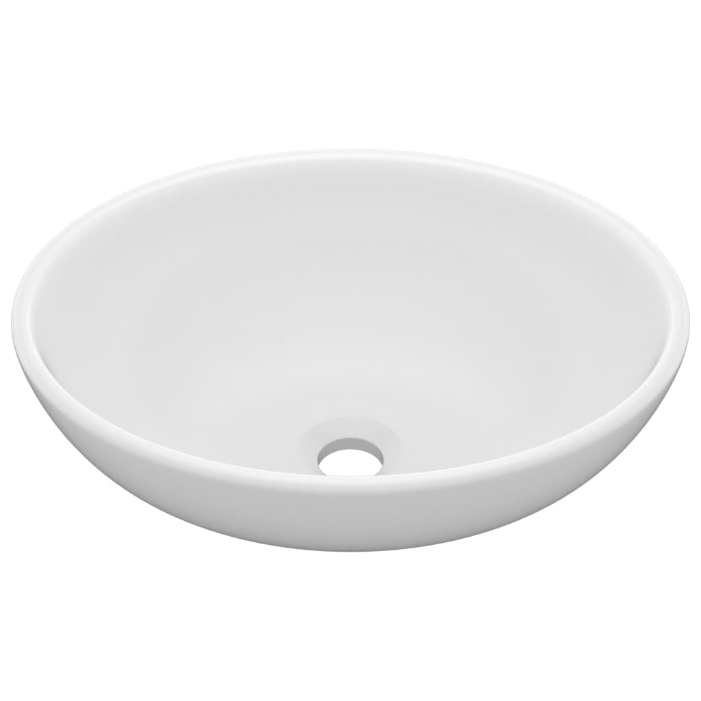 Wastafel Ovaal 40X33 Cm Keramiek Matwit matte white