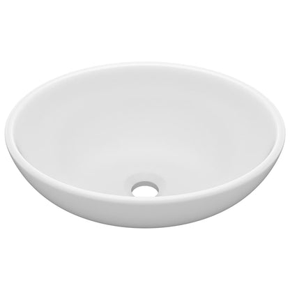 Wastafel Ovaal 40X33 Cm Keramiek Matwit matte white