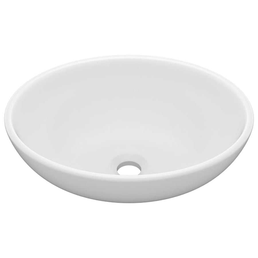 Wastafel Ovaal 40X33 Cm Keramiek Matwit matte white