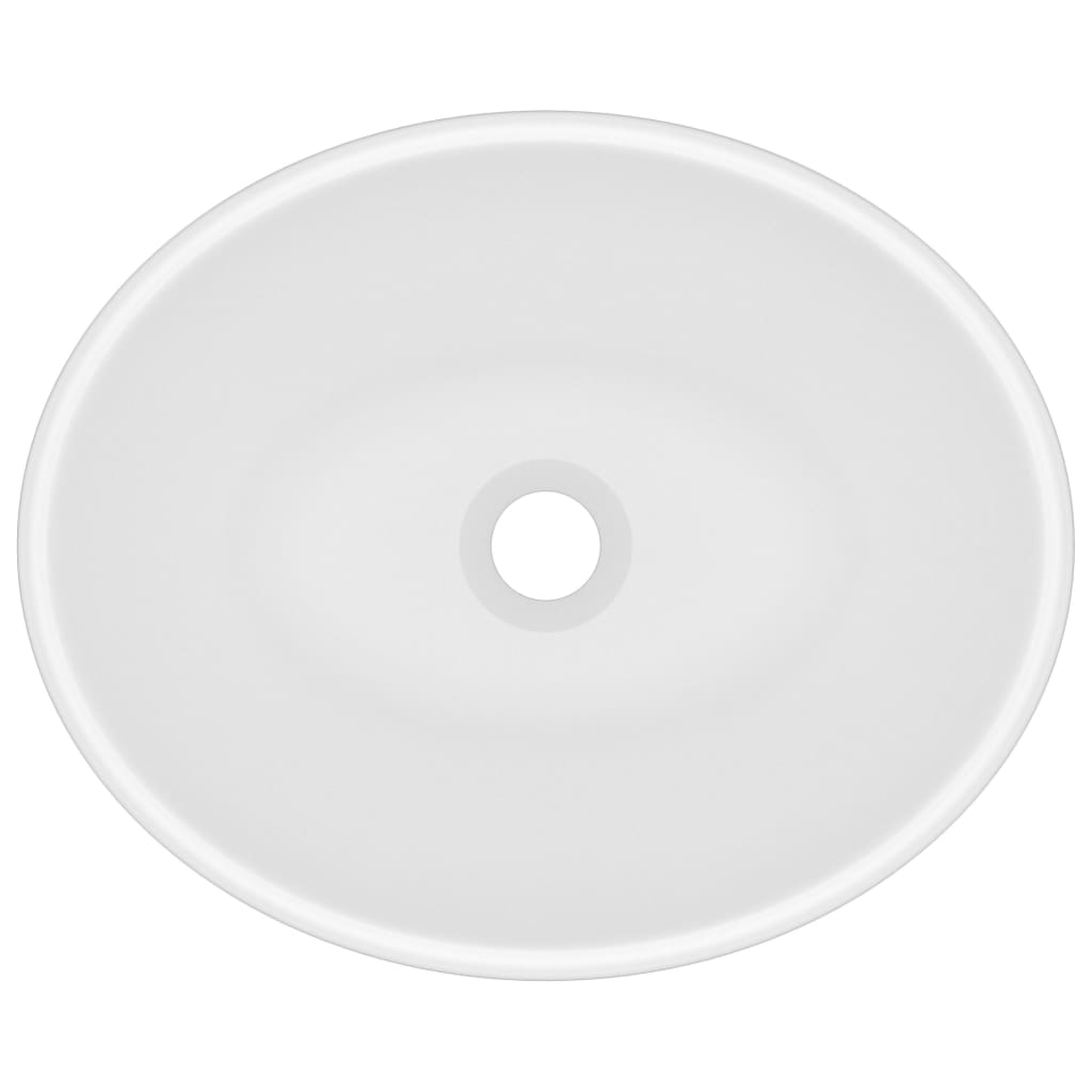 Wastafel Ovaal 40X33 Cm Keramiek Matwit matte white