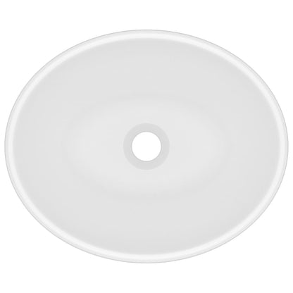 Wastafel Ovaal 40X33 Cm Keramiek Matwit matte white