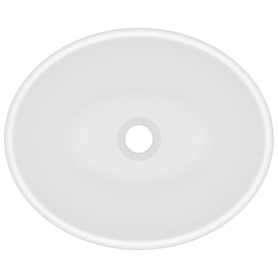 Wastafel Ovaal 40X33 Cm Keramiek Matwit matte white