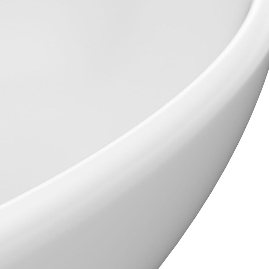Wastafel Ovaal 40X33 Cm Keramiek Matwit matte white
