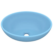 Wastafel Ovaal 40X33 Cm Keramiek Mat Lichtblauw matte light blue