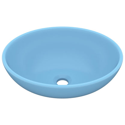 Wastafel Ovaal 40X33 Cm Keramiek Mat Lichtblauw matte light blue