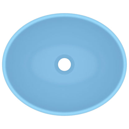 Wastafel Ovaal 40X33 Cm Keramiek Mat Lichtblauw matte light blue