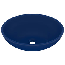 Wastafel Ovaal 40X33 Cm Keramiek Mat Donkerblauw matte dark blue