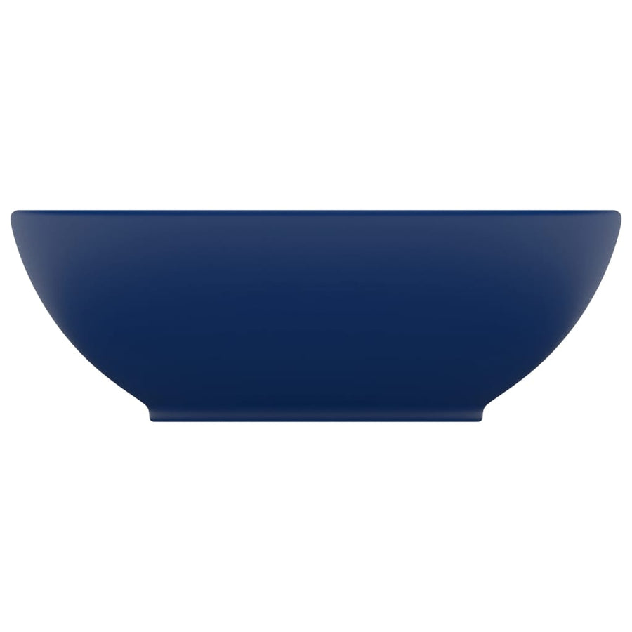 Wastafel Ovaal 40X33 Cm Keramiek Mat Donkerblauw matte dark blue