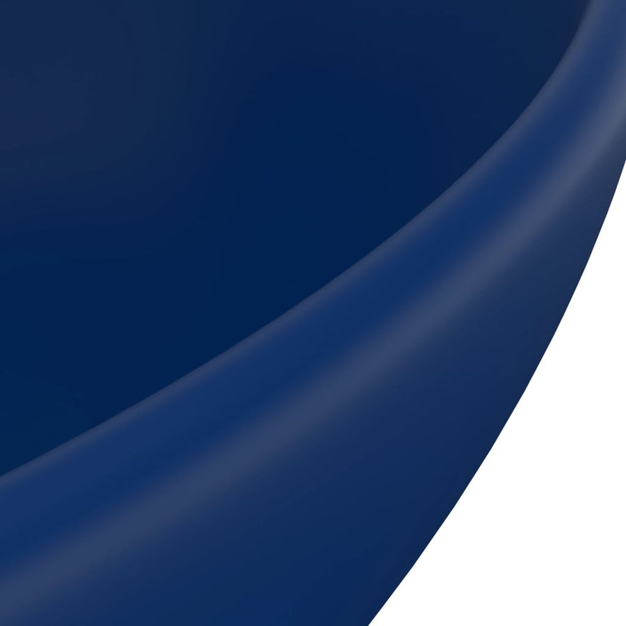 Wastafel Ovaal 40X33 Cm Keramiek Mat Donkerblauw matte dark blue
