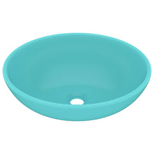 Wastafel Ovaal 40X33 Cm Keramiek Mat Lichtgroen matte light green