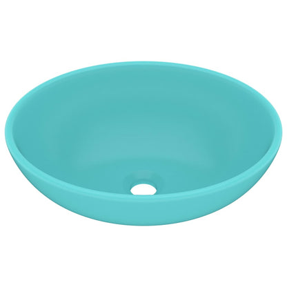Wastafel Ovaal 40X33 Cm Keramiek Mat Lichtgroen matte light green