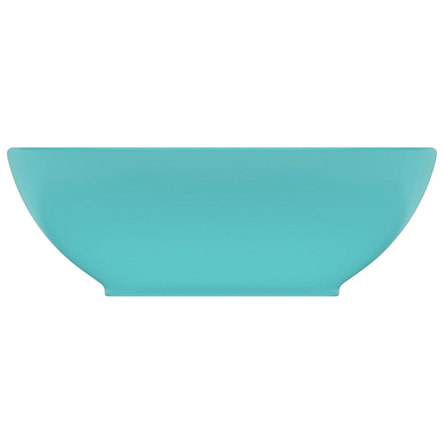 Wastafel Ovaal 40X33 Cm Keramiek Mat Lichtgroen matte light green