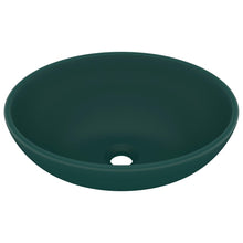 Wastafel Ovaal 40X33 Cm Keramiek Mat Donkergroen matte dark green