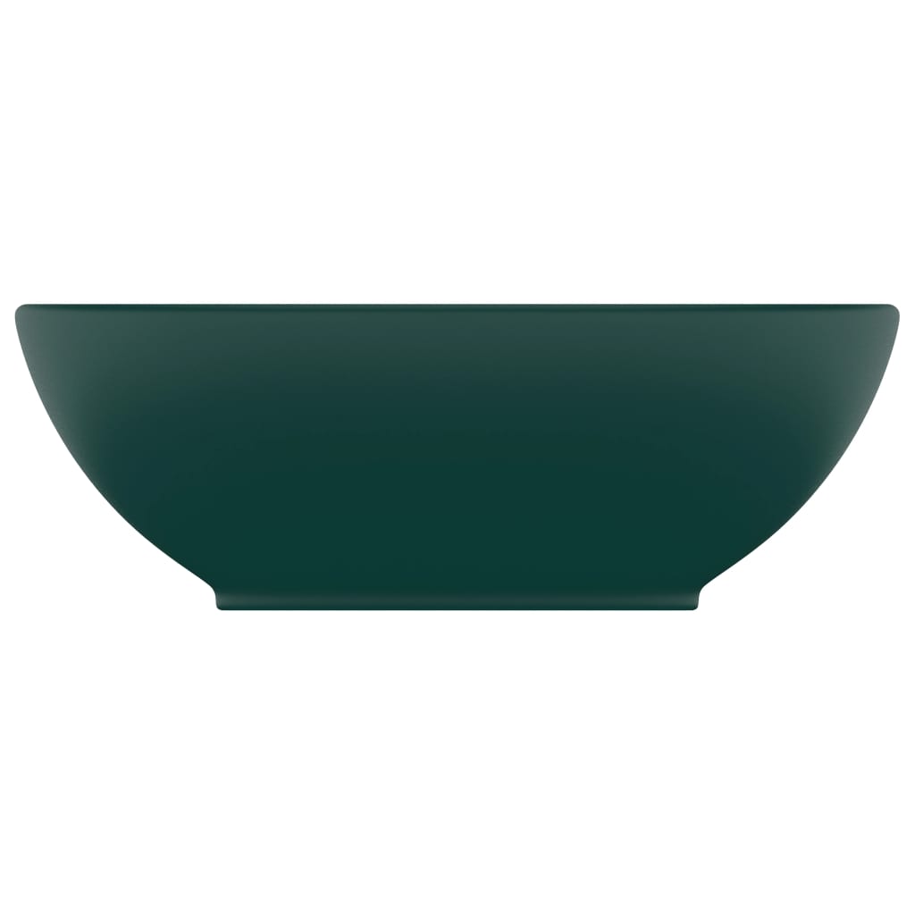 Wastafel Ovaal 40X33 Cm Keramiek Mat Donkergroen matte dark green