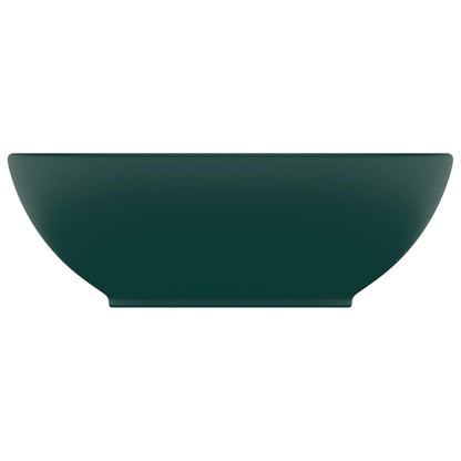 Wastafel Ovaal 40X33 Cm Keramiek Mat Donkergroen matte dark green