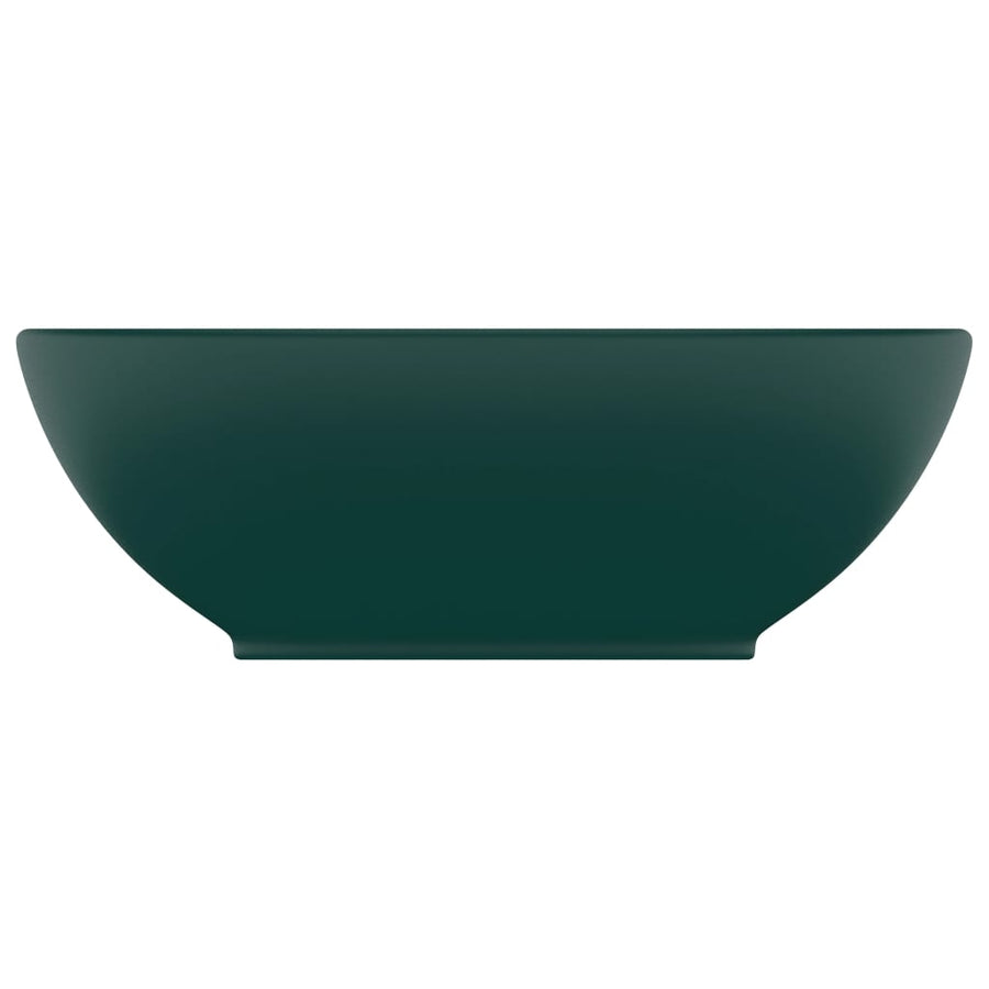 Wastafel Ovaal 40X33 Cm Keramiek Mat Donkergroen matte dark green