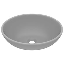 Wastafel Ovaal 40X33 Cm Keramiek Mat Lichtgrijs matte light grey